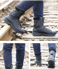 Military Army Boots Men Black Leather Desert Combat Work Shoes Winter Mens Ankle Tactical Boot Man Plus Size