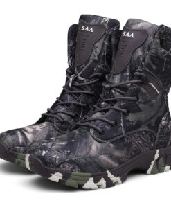 Outdoor Men's Military Waterproof Desert Combat Boots Shoes Men High Top Army Tactical Boots Shoes Plus Size 47