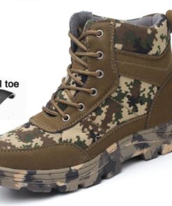 Men Safety Work Boots Winter Camouflage Army Warm Steel Toe Cap Shoes Mens Labor Insurance Puncture Proof Snow Boot
