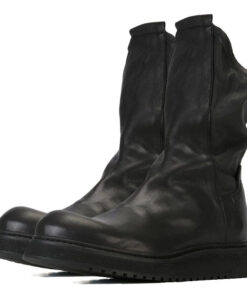 Mens Genuine Leather Slip On Cowboy Punk Ankle  Boots Gothic Combat Shoes Round Toe Retro Motorcycle Botas Man Footwear